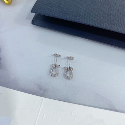 Aretes Herradura de Plata Esterlina 925 con Cierre de Presión