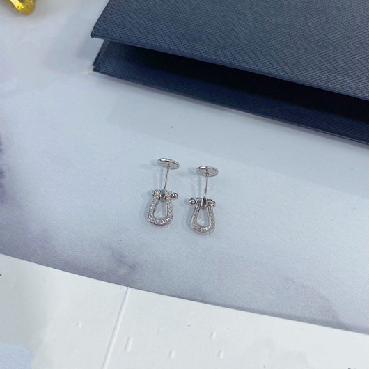 Aretes Herradura de Plata Esterlina 925 con Cierre de Presión