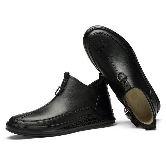 Botas Altas Casuales de Cuero Genuino Negro para Hombre