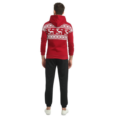 Sudadera con capucha tipo chaqueta navideña para hombre - Image 3