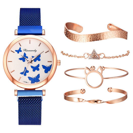 Set de Reloj de Cuarzo con Esfera de Mariposa - Image 21