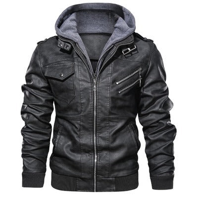 Chaqueta de Cuero Negro Slim Fit para Hombre - Abrigo de Otoño con Cierre - Image 5