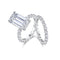 Anillo Doble Octagonal de Moissanita - Plata 925 con Baño de Platino