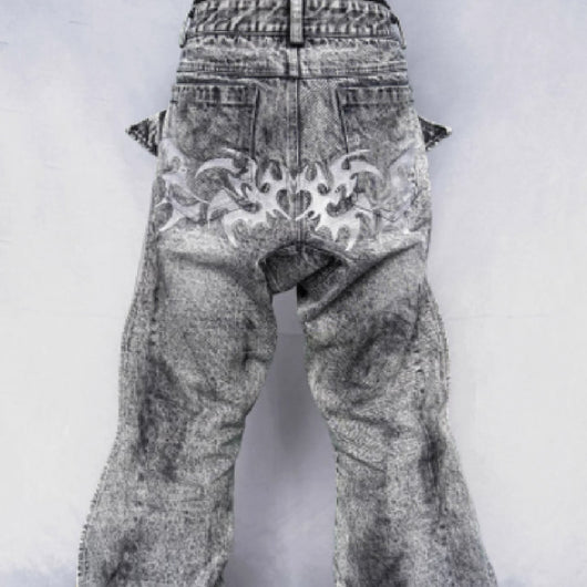 Pantalones Patchwork Deconstruidos con Diseño de Lavado Artístico - Image 5
