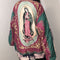 Suéter Hombre Tie-Dye Retro Japonés con Virgen María y Costuras Artesanales