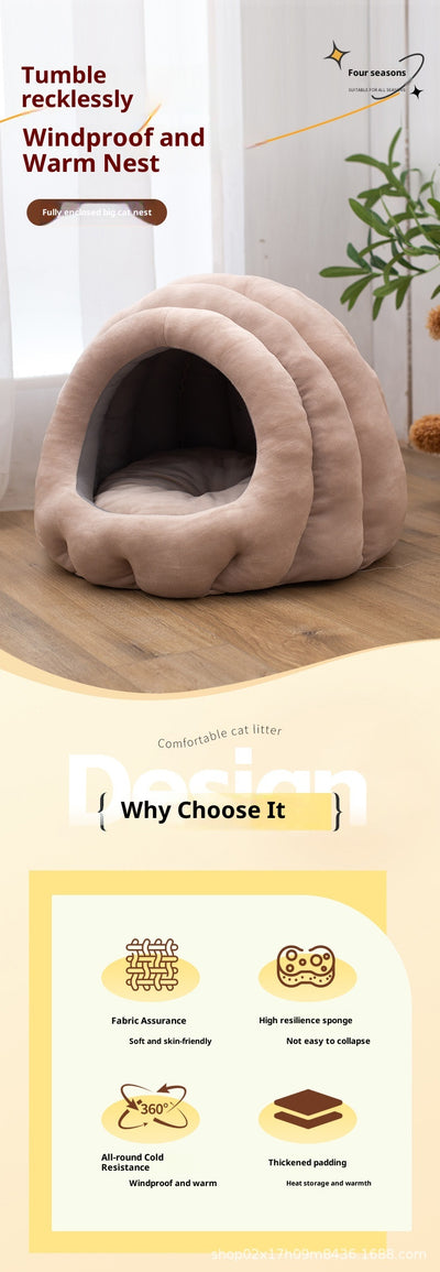 Cama Nido para Gatos Cerrada de Cuatro Estaciones - Image 14