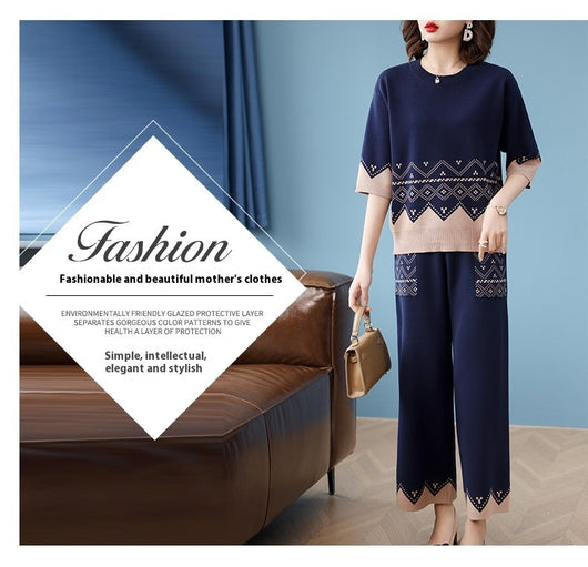 Conjunto Deportivo Dos Piezas Mujer Adulta - Blusa y Pantalón Corto Seda Helada Primavera Otoño - Image 18