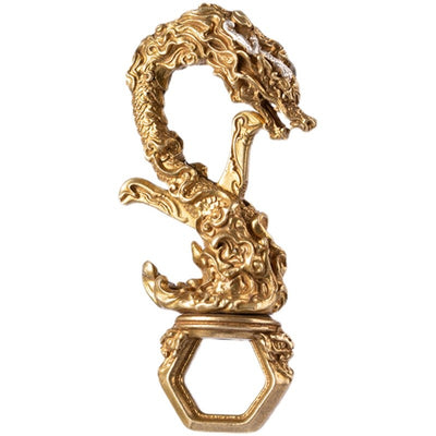 Llavero Ornamental Dragón Zodiacal Chino en Latón para Moto y Auto - Image 4