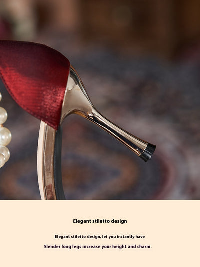 Sandalias de Perla con Tacón Stiletto para Mujer - Talla Pequeña - Image 29