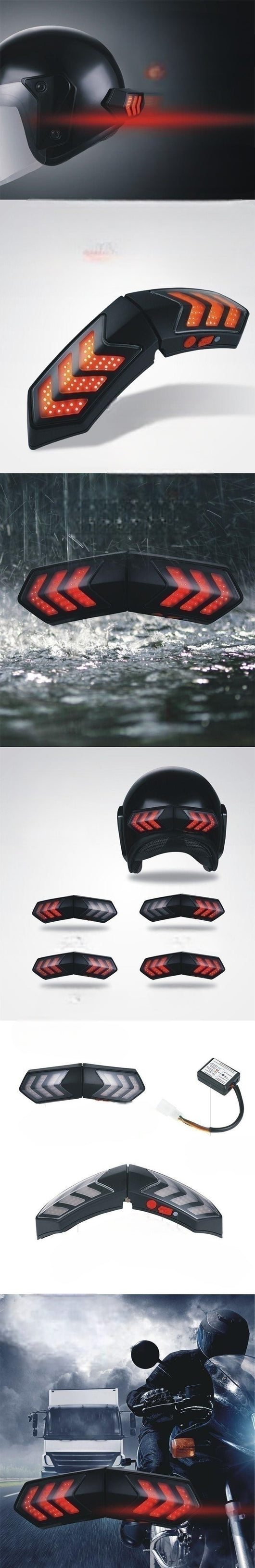 Luz LED Inalámbrica para Casco de Moto con Señales de Freno y Giro Sincronizadas - Image 7