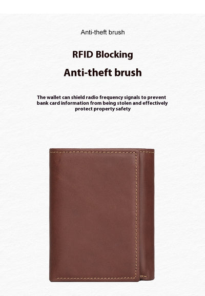 Billetera Vintage de Cuero con Protección RFID y Múltiples Compartimentos - Image 13