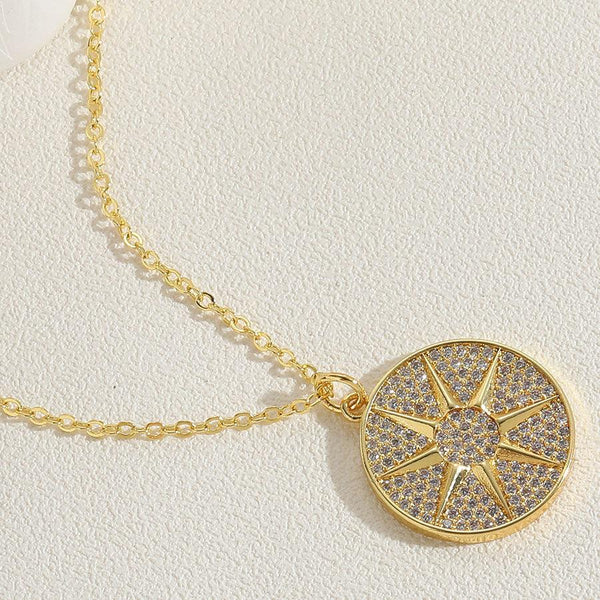 Colar Estrela de 8 Pontas Dourado