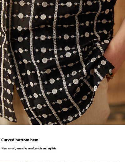 Camisa Cubana de Algodón Puro con Cuello Bordado - Manga Corta Estampada - Image 10