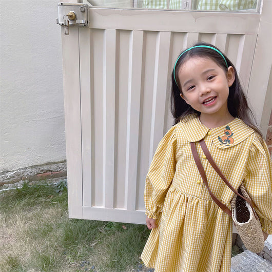 Vestido Infantil Estilo Coreano a Cuadros para Niñas - Image 2