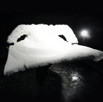 Chaqueta Acolchada Capucha Pelaje Sintético Negro y Blanco - Image 13