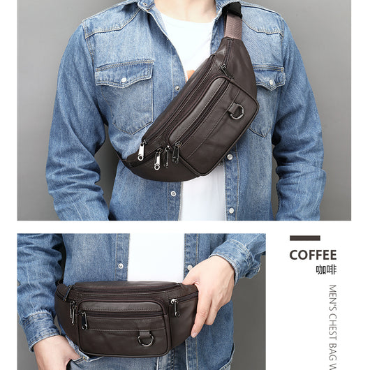 Bolsa Pecho Cuero Multifuncional para Hombre con Correa Cruzada - Image 2