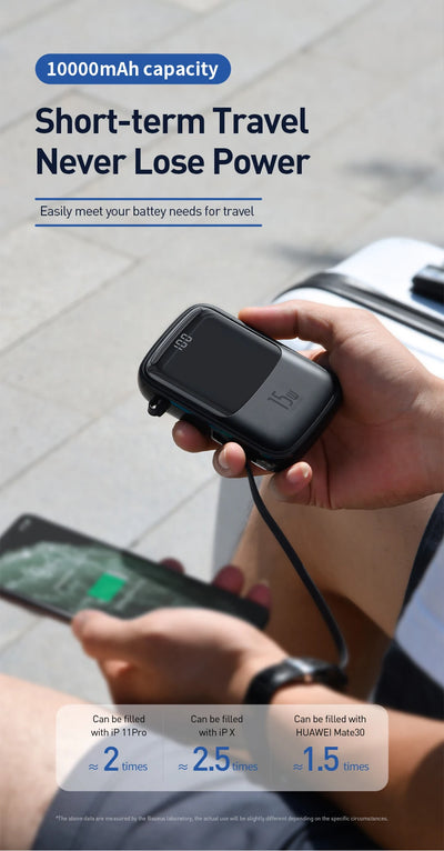 Banco de Energía Portátil con Pantalla Digital - Carga Rápida 3A USB-C para iPhone y Android - Image 12