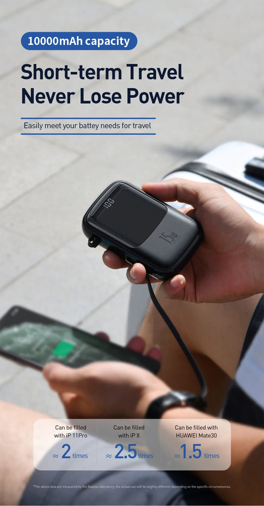 Banco de Energía Portátil con Pantalla Digital - Carga Rápida 3A USB-C para iPhone y Android - Image 12