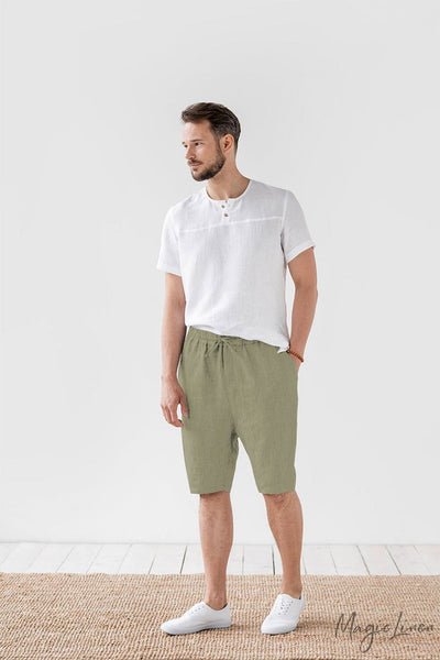 Pantalones Cortos Holgados de Algodón y Lino para Verano - Image 5