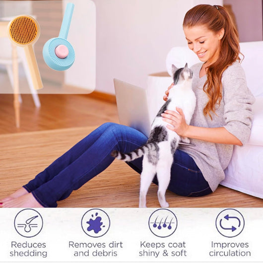 Cepillo Deslanador para Gatos y Perros con Botón Autolimpiable - Image 5