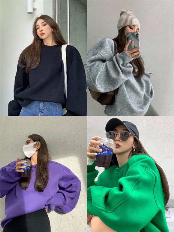 Blusa Suéter Holgada para Mujer Cuello Redondo