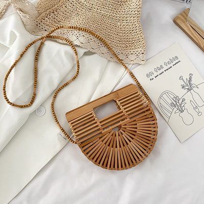 Bolsa de Playa Tejida en Bambú y Ratán - Bolso Creativo para Mujer - Image 24