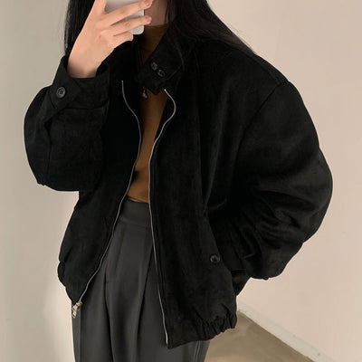 Abrigo Retro de Ante Cálido con Doble Cierre - Perfecto para Otoño Invierno - Image 23