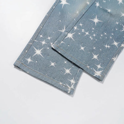 Jeans Sueltos Estampados XINGX con Efecto Apilado para Mujer - Image 4