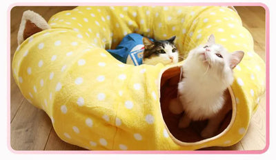 Túnel Enrollable para Gatos con Cama Integrada y Juguete Dragón - Image 10