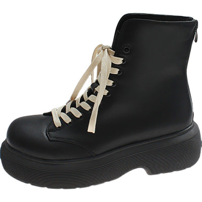 Botas Cortas para Mujer con Suela Gruesa y Cordones - Image 12