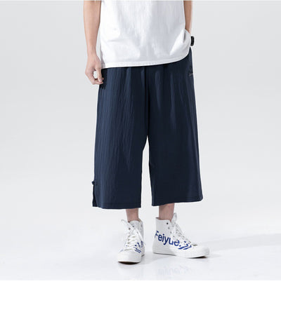 Pantalones Cortos de Lino con Botones Casuales - Image 19