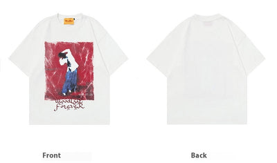 Playera Retro Americana con Estampado de Pintura al Óleo - Image 9