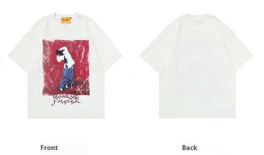 Playera Retro Americana con Estampado de Pintura al Óleo - Image 9