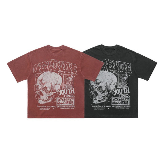 Camiseta Suelta Estampado Diseño Urbano para Hombre