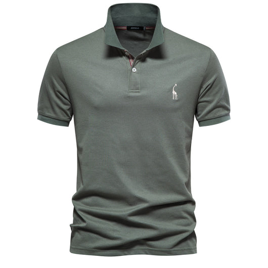 Polo Clásico para Hombre con Bordado de Venado - Diseño Básico Manga Corta - Image 8