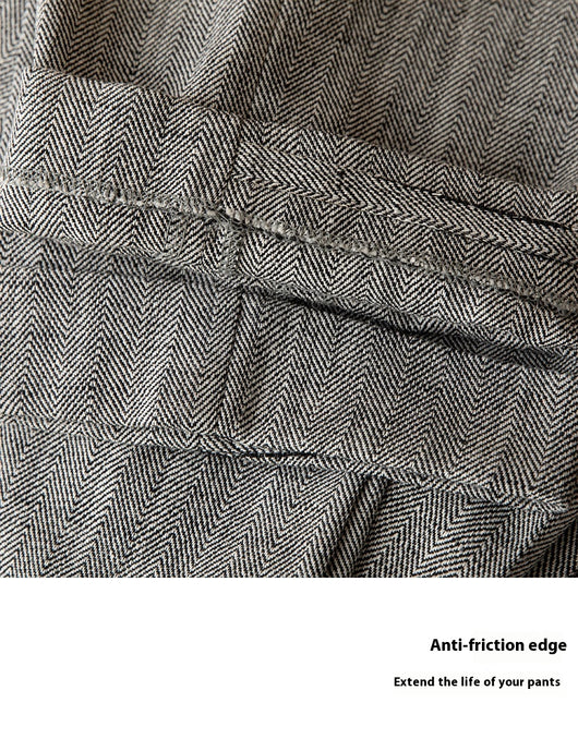 Pantalones Rectos de Cintura Alta en Algodón y Lino Transpirable - Image 13