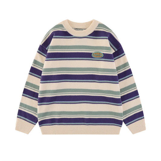 Suéter Casual de Contraste de Colores - Prenda Base Versátil