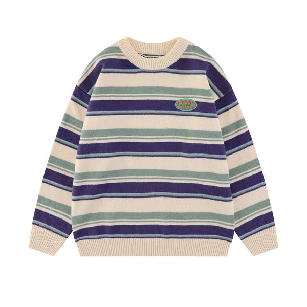 Suéter Casual de Contraste de Colores - Prenda Base Versátil