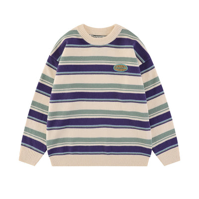 Suéter Casual de Contraste de Colores - Prenda Base Versátil