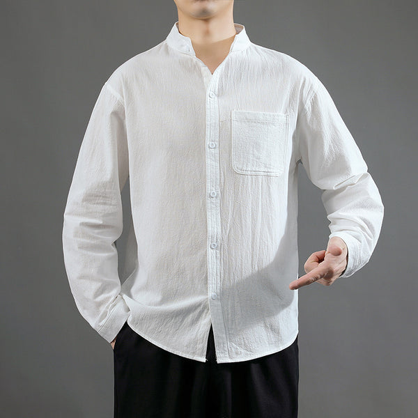 Camisa Juvenil de Algodón y Lino - Diseño Minimalista y Versátil