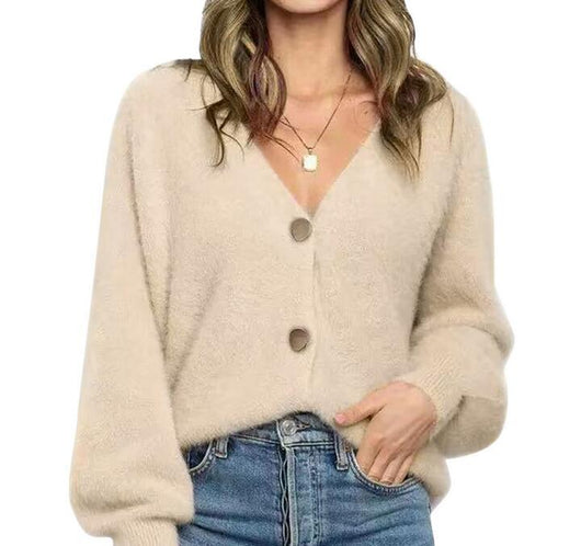 Cardigan Mujer Cuello V Botones Simples - Suéter Chaqueta Elegante - Image 12