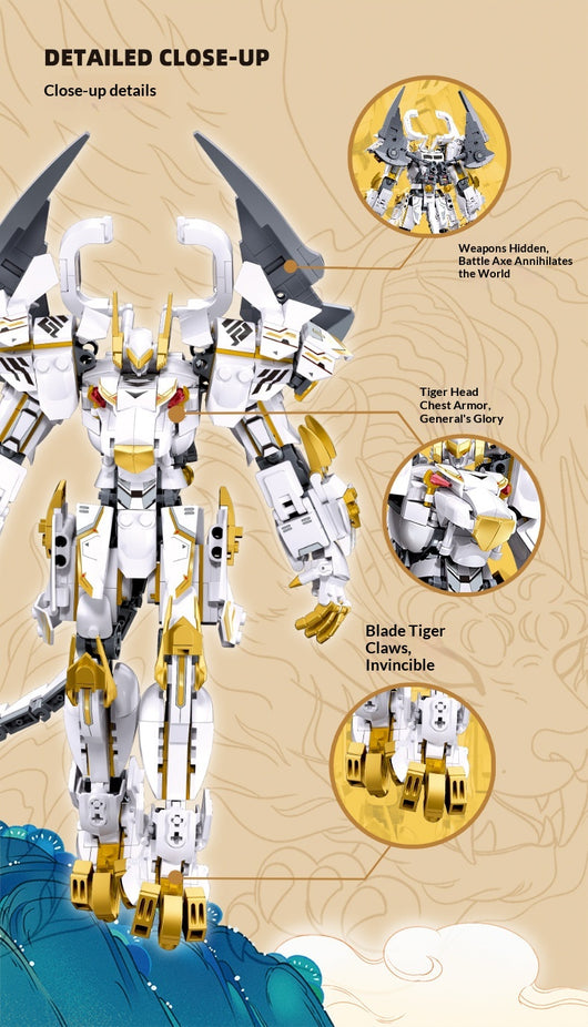 Rey Guerrero Mecánico Qinglong y Baihu - Modelo Coleccionable de Ensamblaje - Image 11