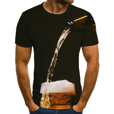 Playera Estampada 3D Cerveza Fría para Hombre