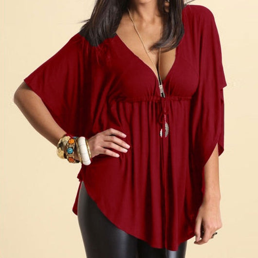 Blusa Manga Murciélago Mujer - Camisa Lisa Elegante - Image 3