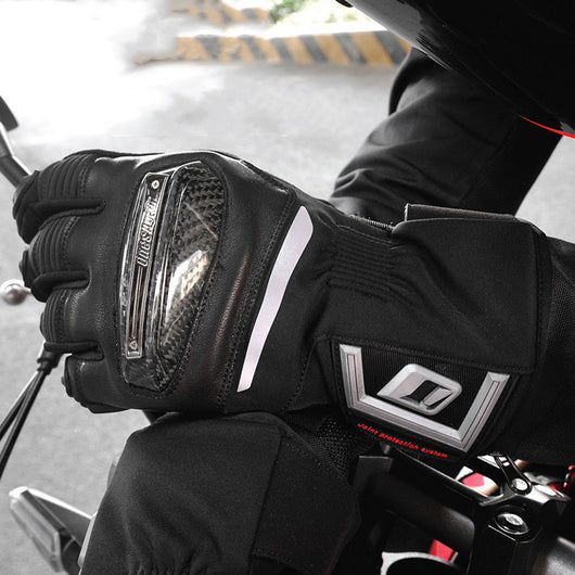 Guantes de Motociclismo en Cuero Genuino con Protección de Fibra de Carbono - Image 5