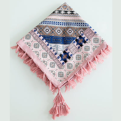 Pañuelo Cuadrado Étnico con Flecos y Jacquard - Image 6