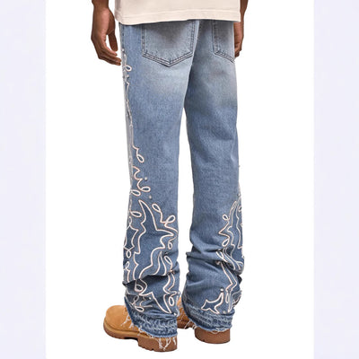 Jeans Anchos para Hombre con Diseño Degradado - Image 4