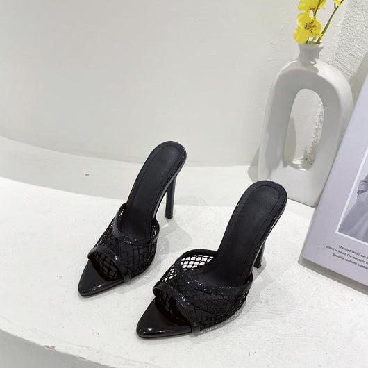 Sandalias y Pantuflas de Tacón Alto con Correas Cruzadas - Image 4