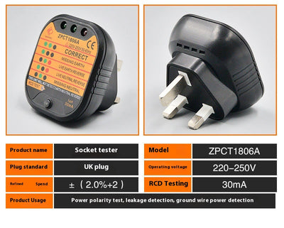 Probador de Enchufes con Detector de Polaridad y Fugas a Tierra - Image 7