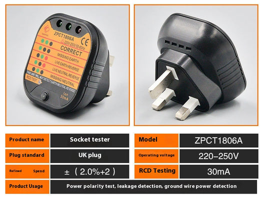 Probador de Enchufes con Detector de Polaridad y Fugas a Tierra - Image 7